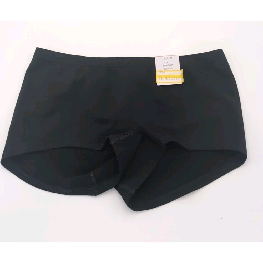 Auden Womens Plus Size XS (0-2) Black Seamless Boyshort Panties